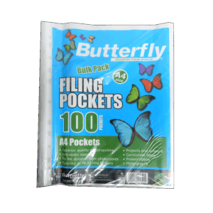 BUTTERFLY FILING POCKETS A4 100S