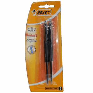 BIC CLIC MED 2UP PENS BLACK