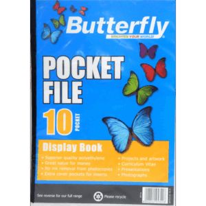 POCKET FILE BUTTERFLY A4 10PG