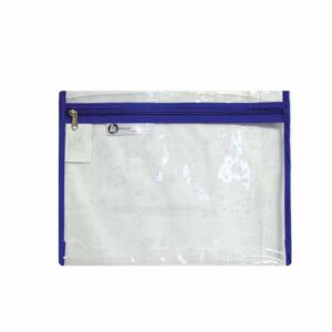POLKING LIBRARY BAG WITH ZIP CLEAR BLUE